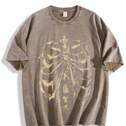 Golden Coastal Summer Graphic vintage washed oversized T-shirt in Brown