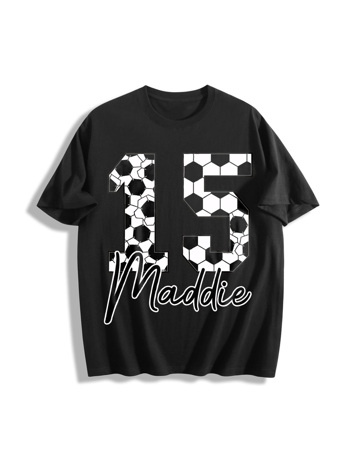 Custom Soccer Mom Cotton T-Shirt in Black