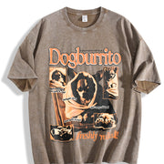 Dog Meme 90s Wrapped Pup Vintage Washed T-Shirt in Brown