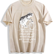 It's Too Late, I've Already Turned Into a Capybara Vintage Washed T-Shirt in Beige