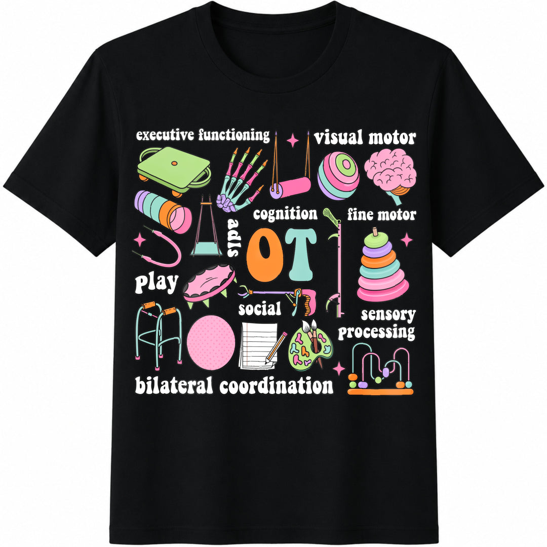 Occupational Therapy Cotton T-Shirt in Black