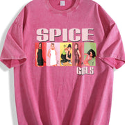 Spice Girls Photo Block Spice Tour 90s vintage washed oversized T-shirt in Red