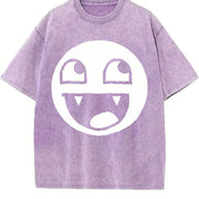 Epic Face Vampire Vintage Washed T-Shirt in Purple