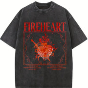 Fireheart Aelin Galathynius To Whatever End vintage washed oversized T-shirt in Black