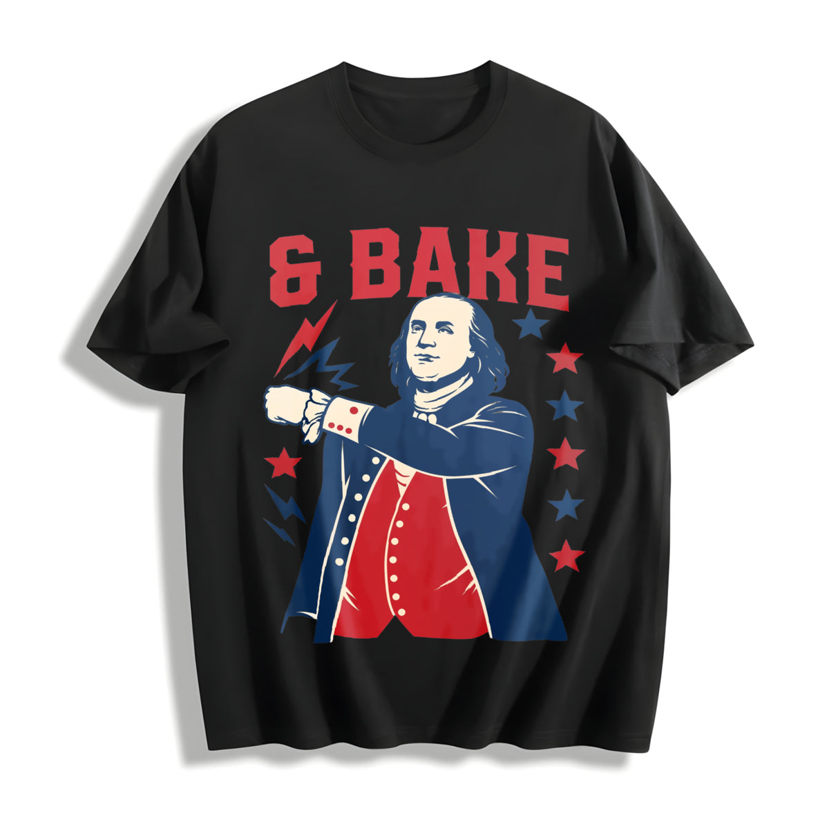 Matching 4th of July Couples Shake and Bake Cotton T-Shirt in Black