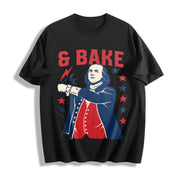 Matching 4th of July Couples Shake and Bake Cotton T-Shirt in Black
