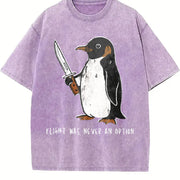 Penguin for Birthdays Vintage Washed T-Shirt in Purple