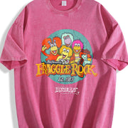 Fraggle Rock Jim Henson's Licensed for Classic for Movie Vintage Washed T-Shirt in Red