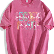 Second Grade Teacher Vintage Washed T-Shirt in Red