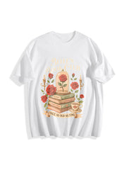 Retro Belle's Book Club Cotton T-Shirt in White