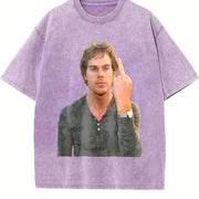 Dexter Morgan Movie vintage washed oversized T-shirt in Purple