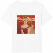 Cat Tomato Kitty Cotton T-Shirt in White