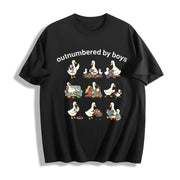 Boy Mom Goose Boy Mama Cotton T-Shirt in Black