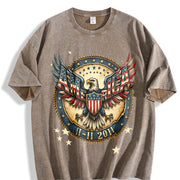 Coastal Granddaughter Urban Explorer Statement Sun-faded Vintage Washed T-Shirt in Brown