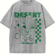 Retro Mascot Desert 90s Vintage Washed T-Shirt in Gray