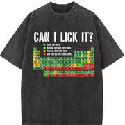Can I Lick It Periodic Table Vintage Washed T-Shirt in Black