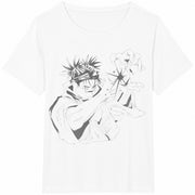 Choso with Effect Cotton T-Shirt in White