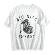 Big Nick Energy Santa Cotton T-Shirt in White