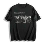 Thank a Farmer Beef Farmer Cotton T-Shirt in Black