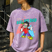 Rad Dad and Rad Like Dad Matching Vintage Washed T-Shirt in Purple