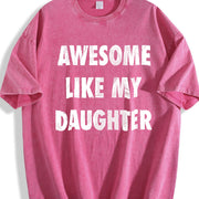 Awesome Like My Daughter Fathers Day Awesome Dad Vintage Washed T-Shirt in Red