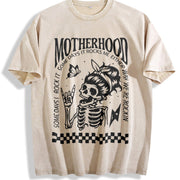 Motherhood Sometimes I Rock It Vintage Washed T-Shirt in Beige