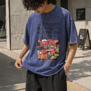 Dungeons and Dragons and Drive Ins and Dives Vintage Washed T-Shirt in Blue