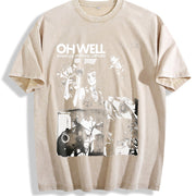 Cowboy Bebop Anime Vintage Washed T-Shirt in Beige