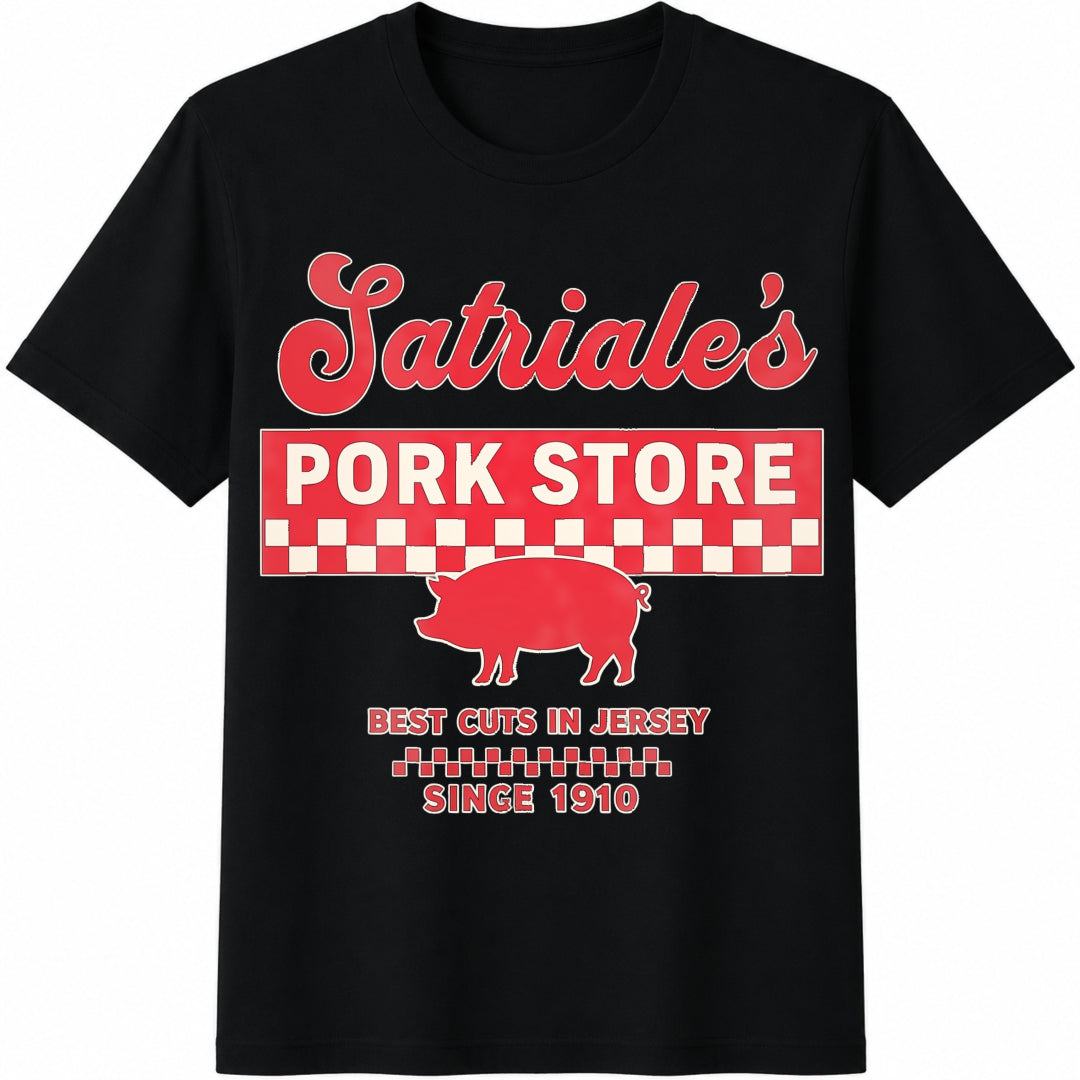 Satriale's Pork Store Cotton T-Shirt in Black