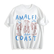 Lobster & Letter Ladies for All Seasons Cotton T-Shirt in White