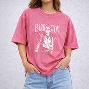 Steve Harrington vintage washed oversized T-shirt in Red