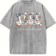 Just a Baseball Goose Vintage Washed T-Shirt in Gray