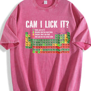 Can I Lick It Periodic Table Vintage Washed T-Shirt in Red