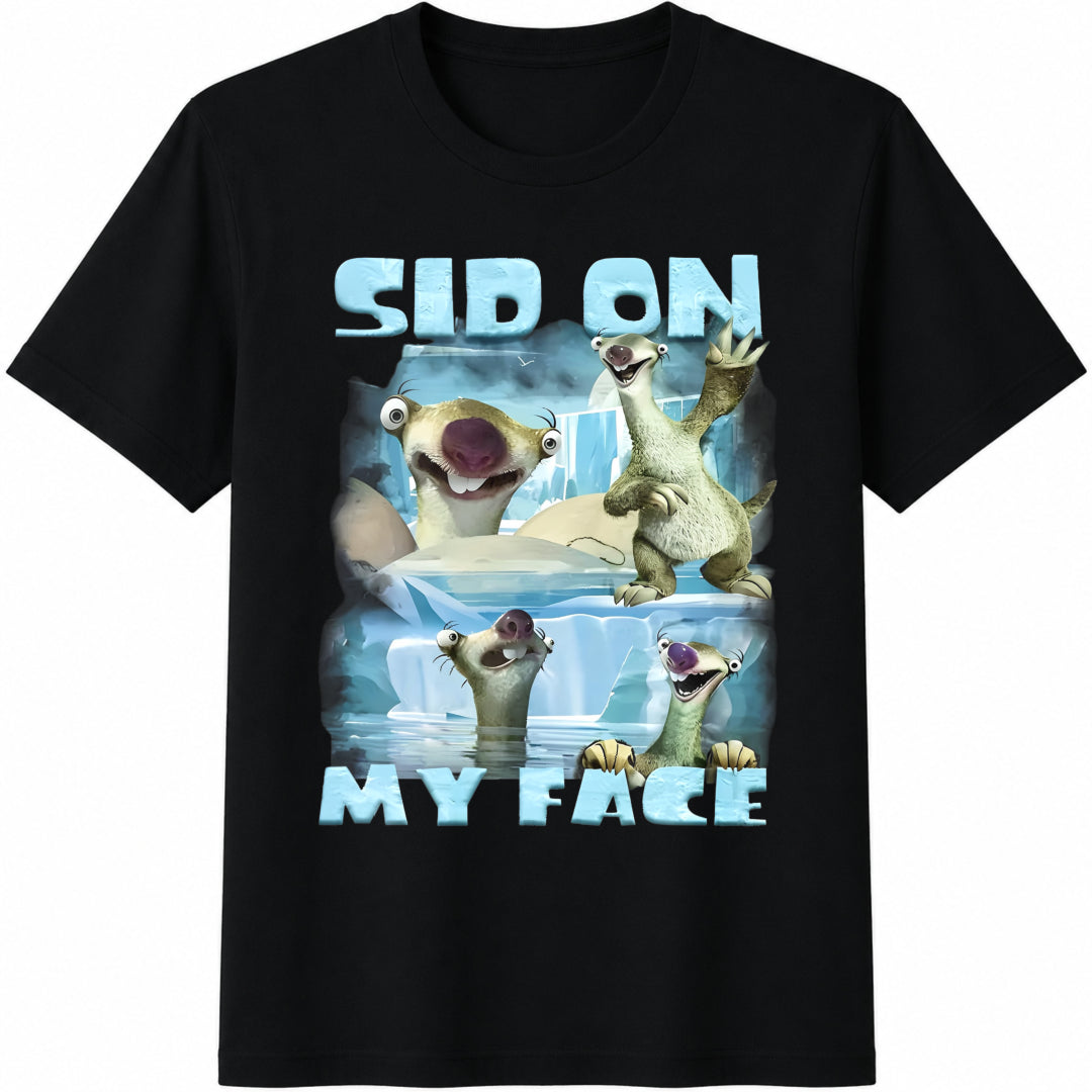 Sid on My Face Meme Cotton T-Shirt in Black
