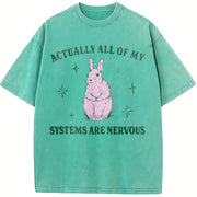 Actually All of My Systems Are Nervous Mental Health Vintage Washed T-Shirt in Blue