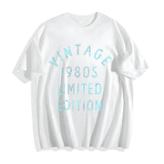 1980s 1980 Theme Classic for Guys Classic Novelty for Guys Cotton T-Shirt in White