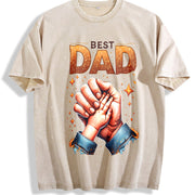Best Dad Fist Bump Vintage Washed T-Shirt in Beige