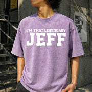 I'm That Legendary Jeff Vintage Washed T-Shirt in Purple