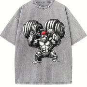 Gorilla Dumbbells Vintage Washed T-Shirt in Gray