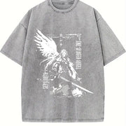 FINAL FANTASY 7 Sephiroth Anime Softstyle vintage washed oversized T-shirt in Gray