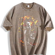 Y2K Dark Fantasy Knight Vintage Washed T-Shirt in Brown
