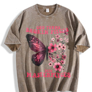 Butterfly - God Turns Broken Pieces Into Masterpieces vintage washed oversized T-shirt in Brown