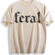 Feral Human for Feral Wife Vintage Washed T-Shirt in Beige