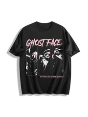 Ghostface Horror Movie Cotton T-Shirt in Black