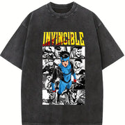 Emperor Grayson Invincible War Comic vintage washed oversized T-shirt in Black