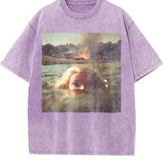 Drowning Glam Doll Vintage Washed T-Shirt in Purple