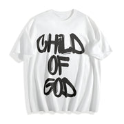 Shoulder1 Piece Batik Retro Brand Cotton T-Shirt in White