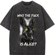Who the F*ck Is Alice? Vintage Washed T-Shirt in Black