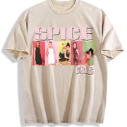 Spice Girls Photo Block Spice Tour 90s vintage washed oversized T-shirt in Beige