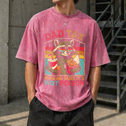 Dad Tax Fathers Day Vintage Washed T-Shirt in Red